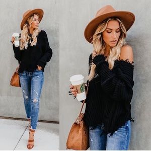 Vici Cotton Distressed Sweater